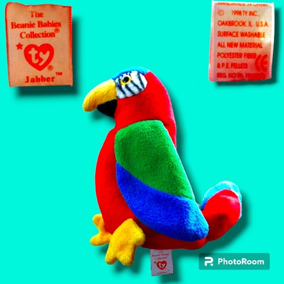 Vintage Collectible TY Beanie Baby JABBER The Parrot ๐ฆ - Picture 6 of 7